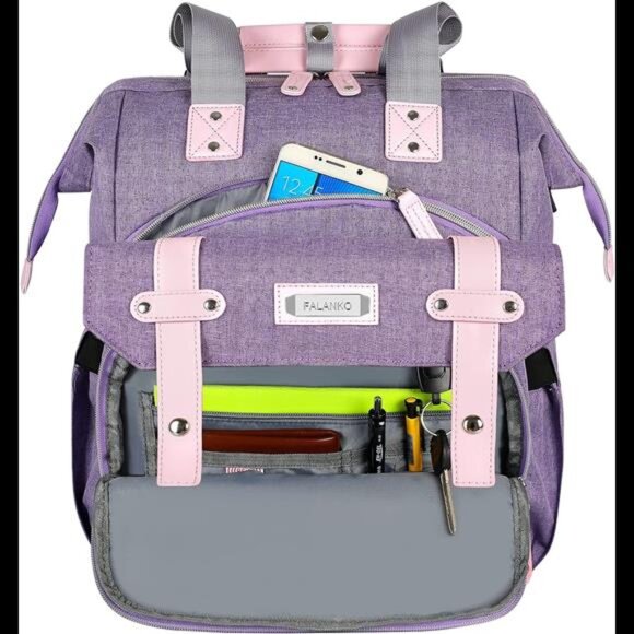 Laptop Backpack for Women, Anti Theft Backpacks with USB Charging Port RFID main image 6